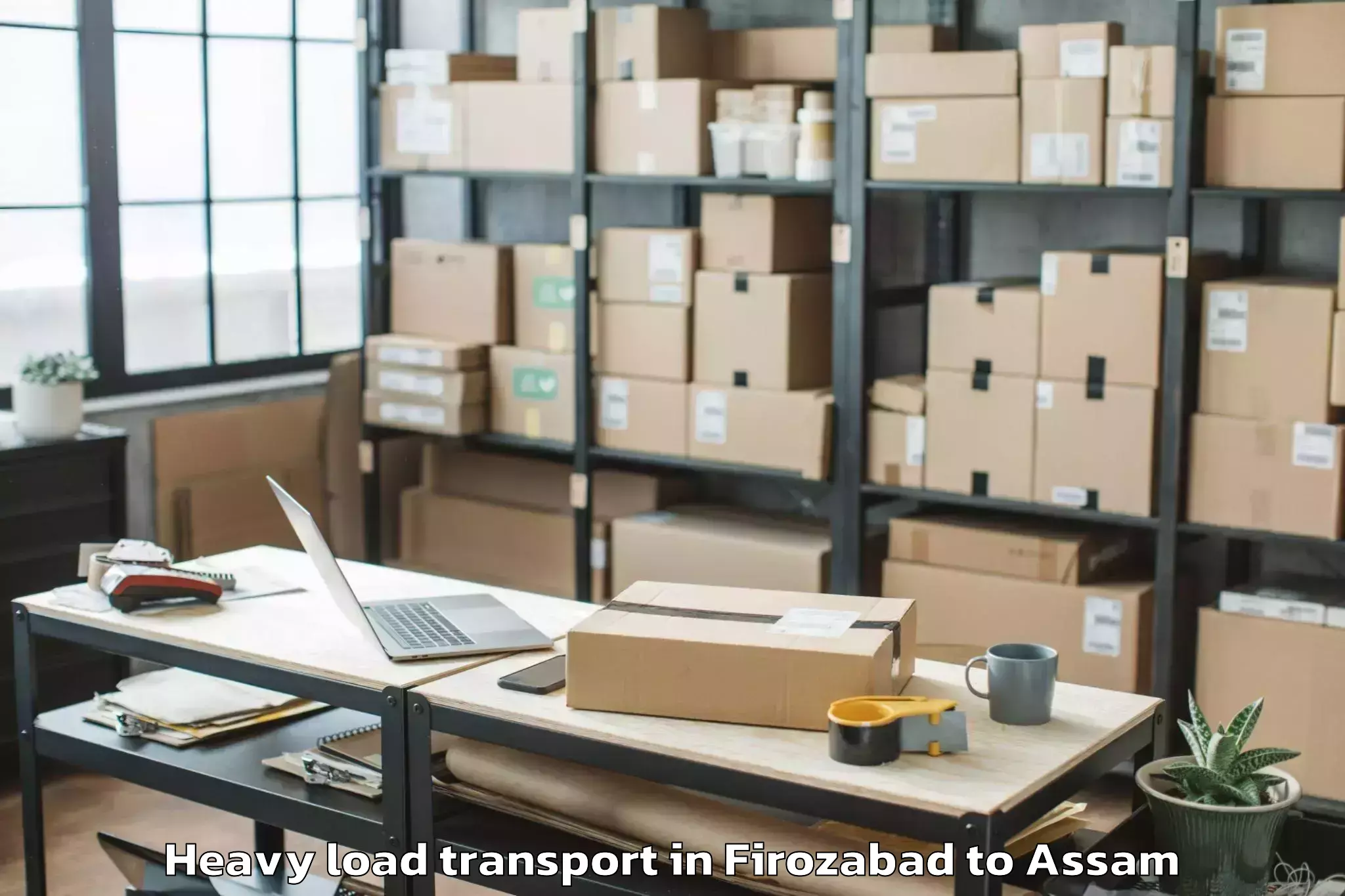 Easy Firozabad to Kharupatia Heavy Load Transport Booking